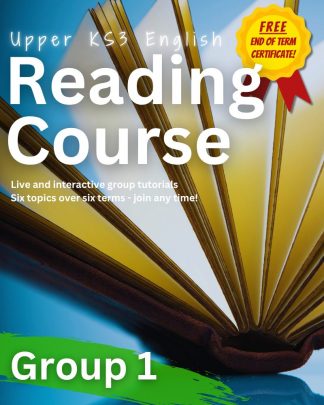 2026/27 Upper KS3 English: Reading Course (Group 1 - Mondays 09:30)